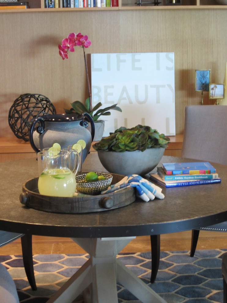 Zinc Topped Dining Table Dining Room Contemporary with Dining Hammered Metal Mirror