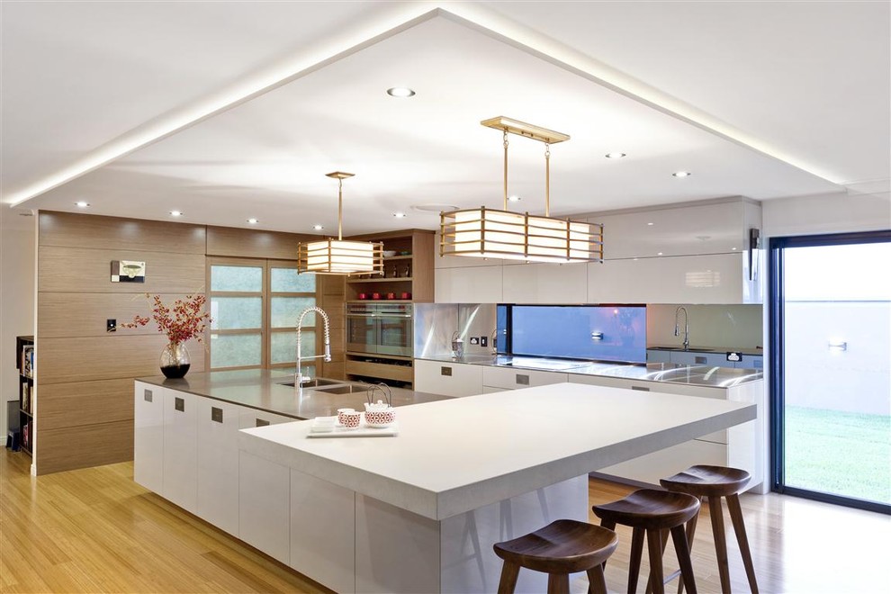 Asian Kitchen Durham Kitchen Contemporary with Ceiling Lights Frosted Glass