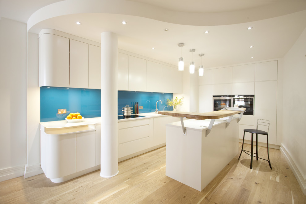 Backsplashes for Kitchens Kitchen Contemporary with Blue Wallpaper Brick Bright