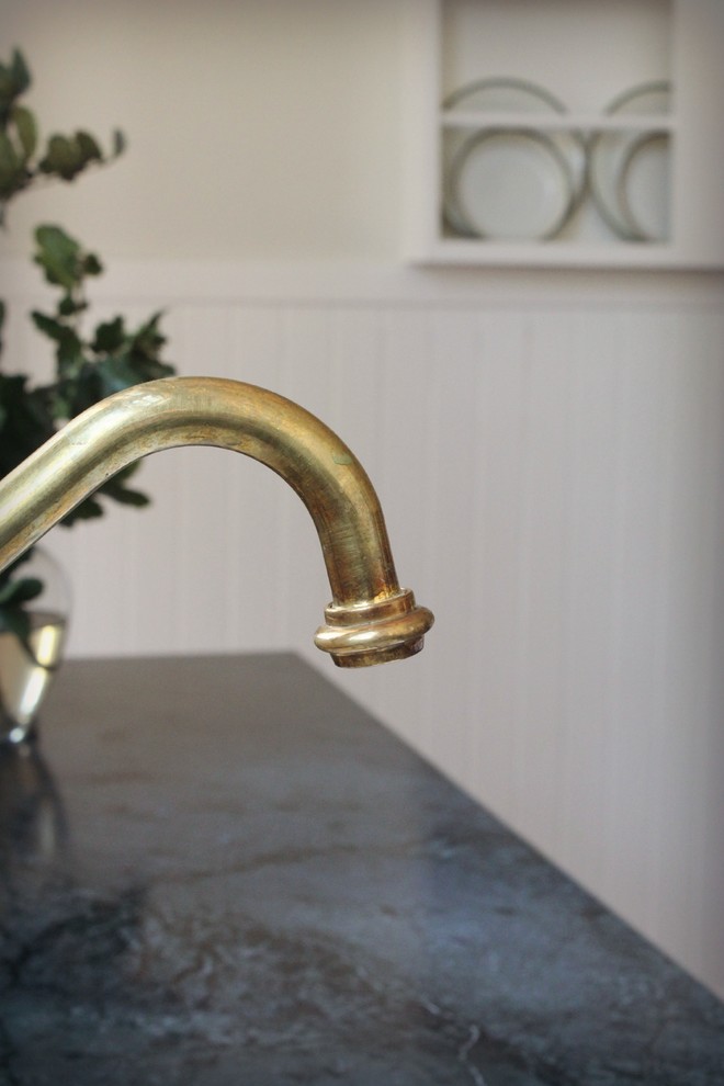 Brass Kitchen Faucet Spaces Traditional with Elegant Georgian Kitchen Marble