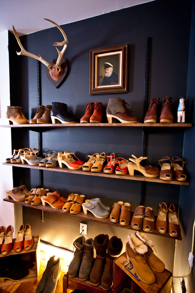 Brooklyn Kitchen Classes Closet Eclectic with Antlers Black Wall Chalkboard