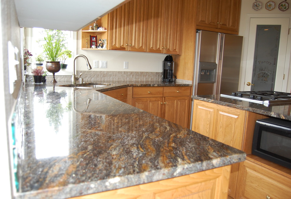 Brushed Nickel Kitchen Faucet Kitchen Modern with Birch Cabinets Brush Nickel