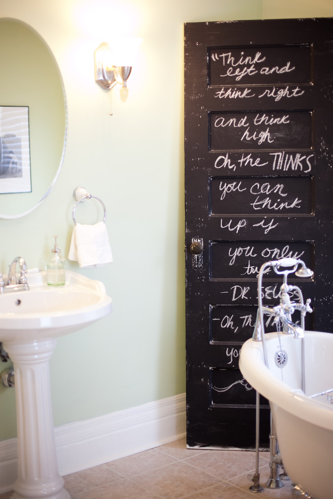 Chalk Paint Kitchen Cabinets Bathroom Traditional with Bathtub Chalk Chalkboard Claw Foot