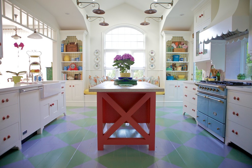Chalk Paint Kitchen Cabinets Kitchen Beach with Arched Window Blue Oven