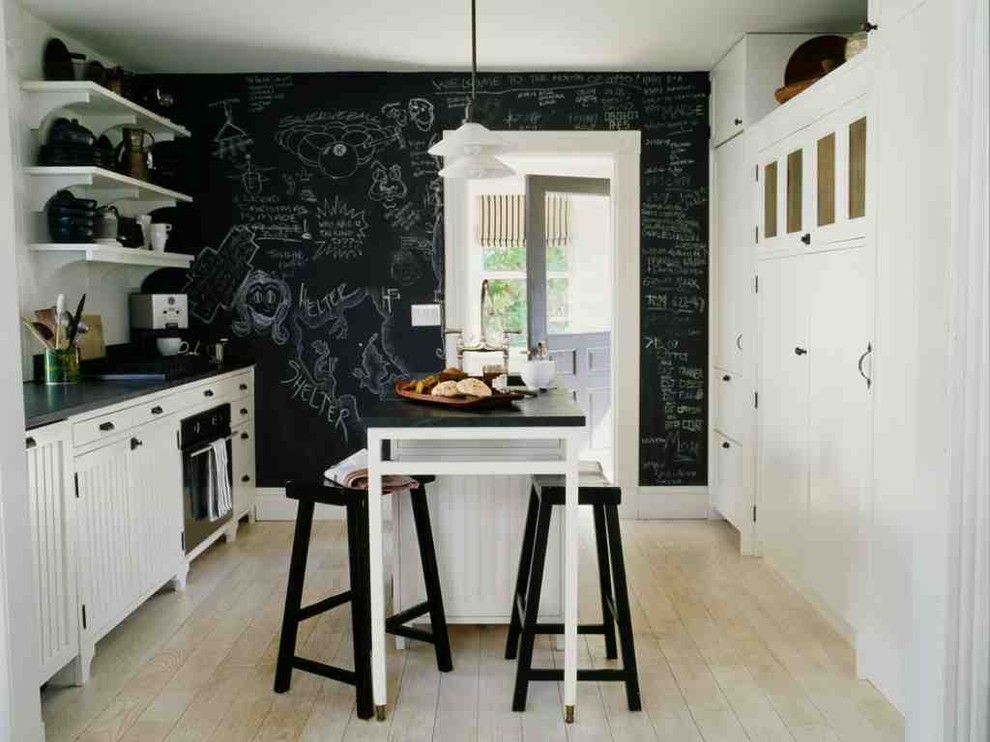 Chalk Paint Kitchen Cabinets Kitchen Beach with Bar Stools Beadboard Black
