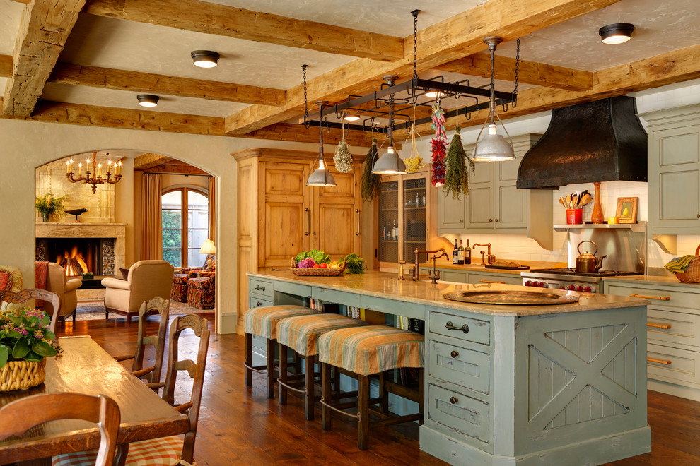 Chinese Kitchen Chicago Il Kitchen Mediterranean with Beams in Ceiling Chicago