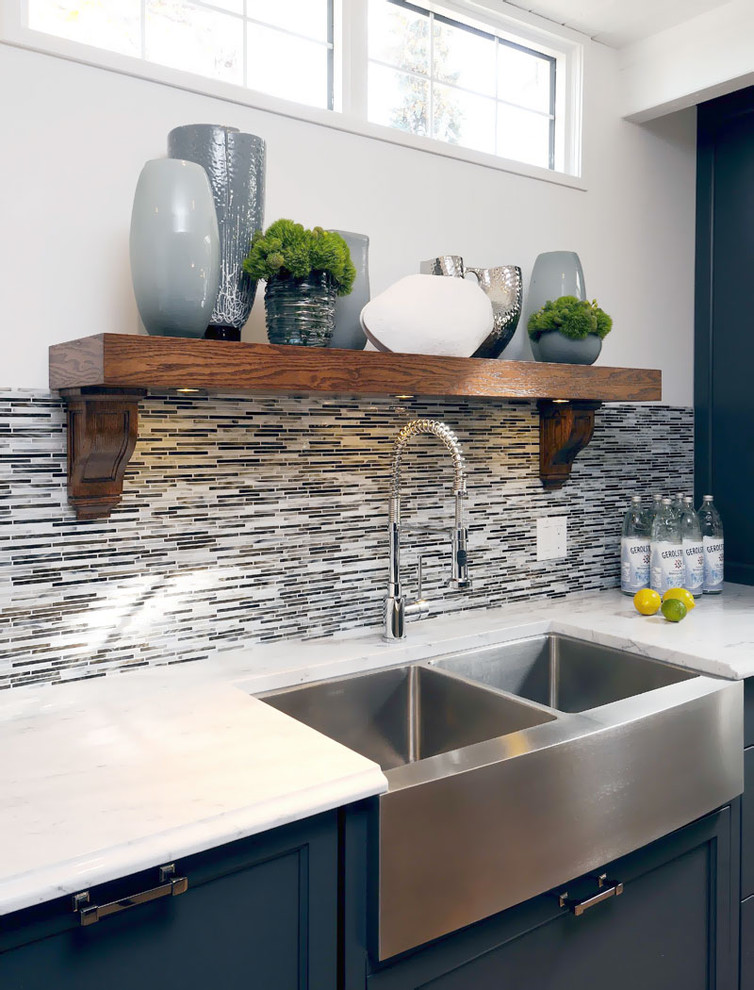Clogged Kitchen Sink Kitchen Transitional with Apron Sink Blue Cabinets