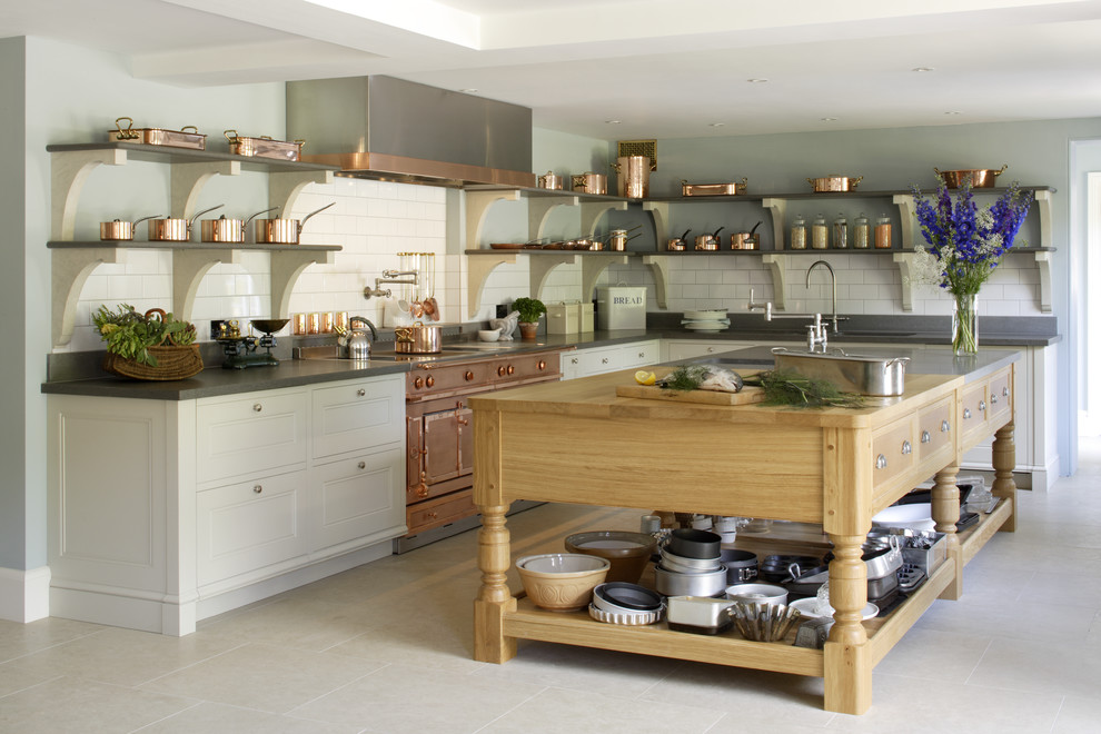 Country Kitchen Sweetart Kitchen Transitional with Butcher Block Island Chefs
