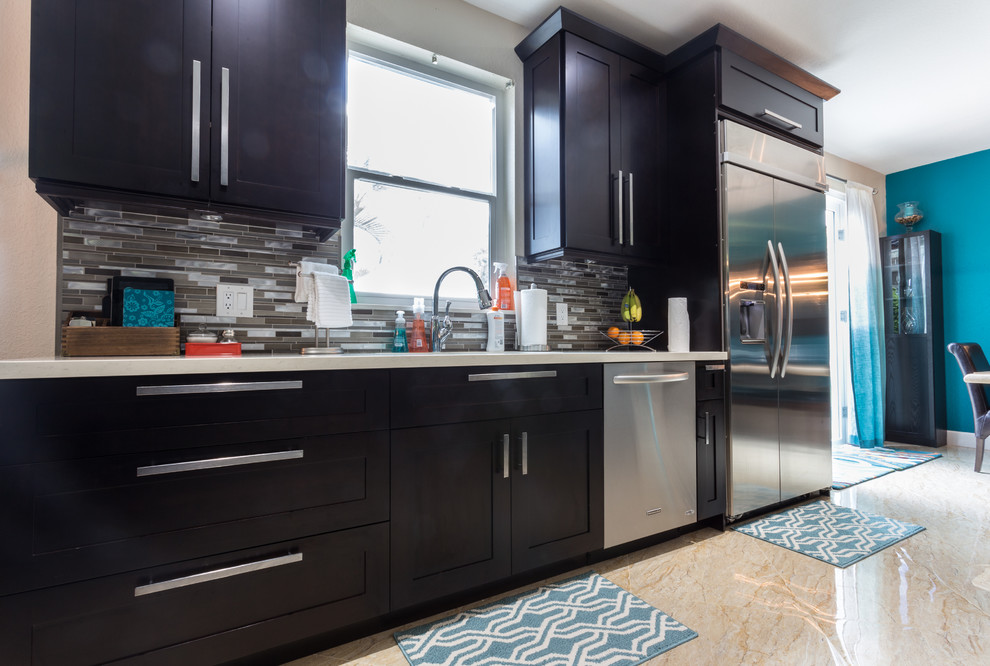 Delta Kitchen Faucet Kitchen Eclectic with Beige Floor Cambria Quartz2