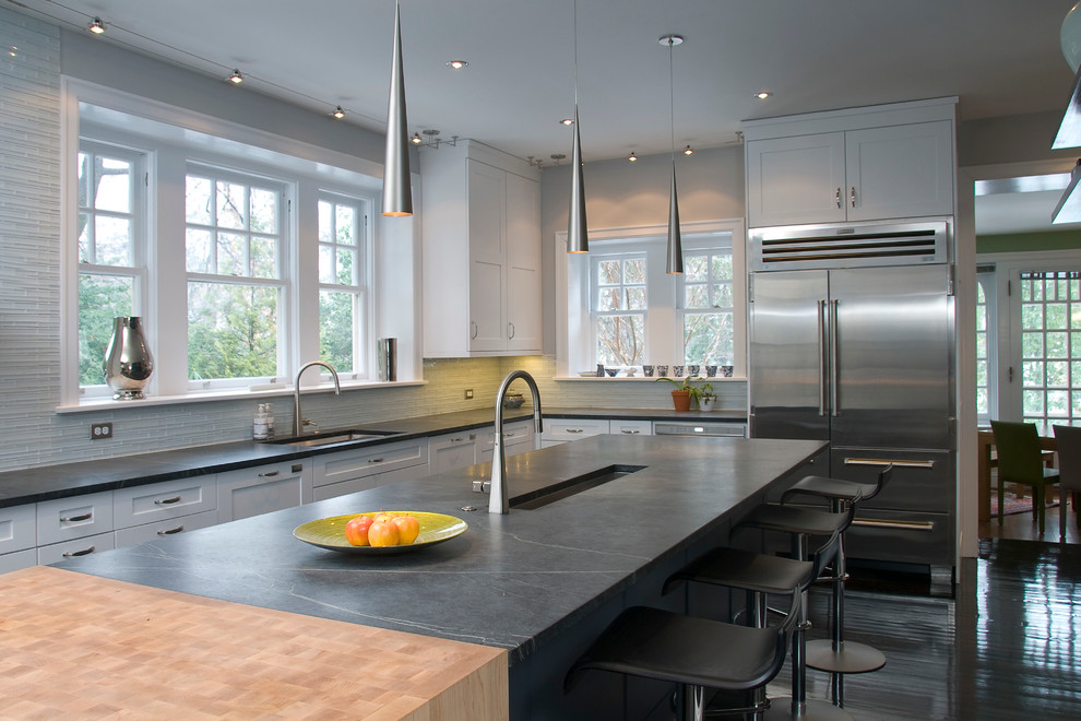 Discount Kitchen Countertops Kitchen Contemporary with Black Counters Butcher Block