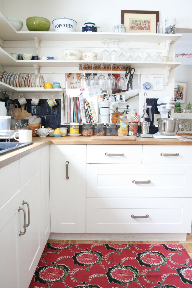 Discount Kitchen Countertops Kitchen Eclectic with Area Rug Butcher Block