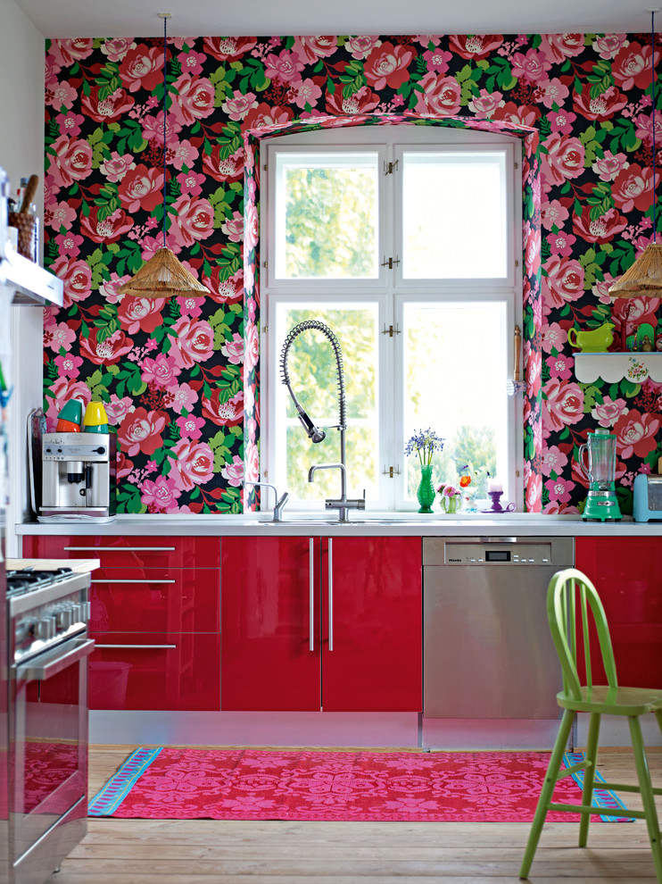 Discount Kitchen Faucets Kitchen Shabby Chic with Bright Colorful Dramatic Wallpaper