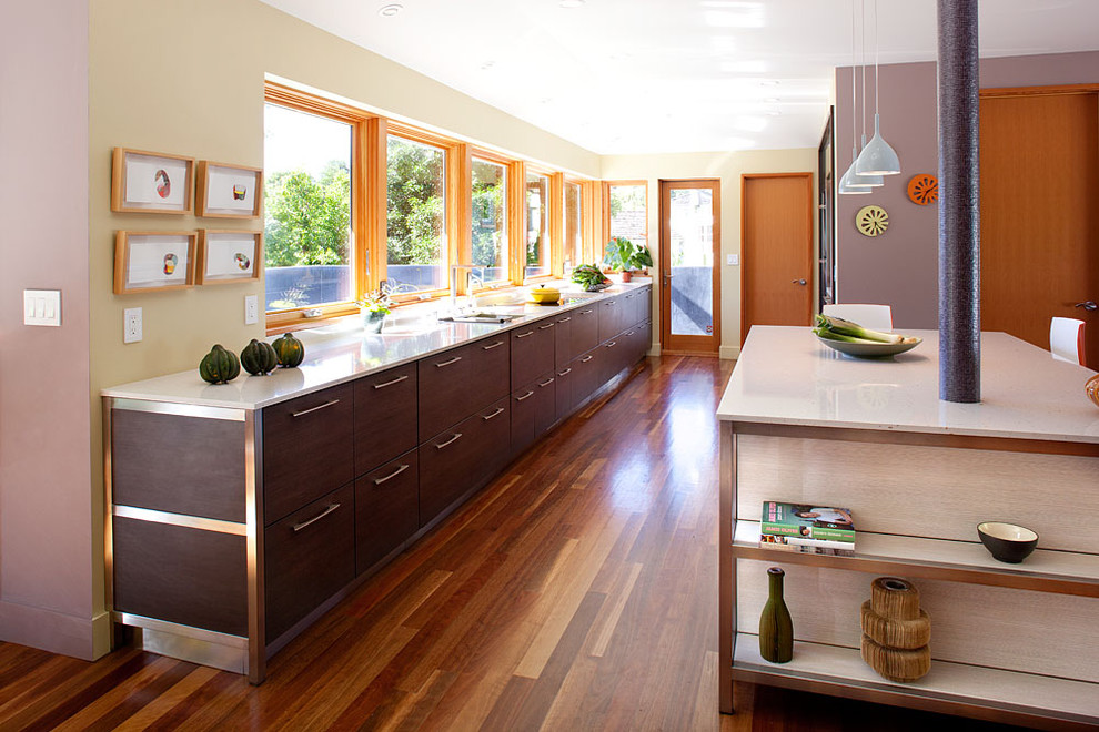 Downsview Kitchens Kitchen Contemporary with Caesarstone Hardwood Floor Large1