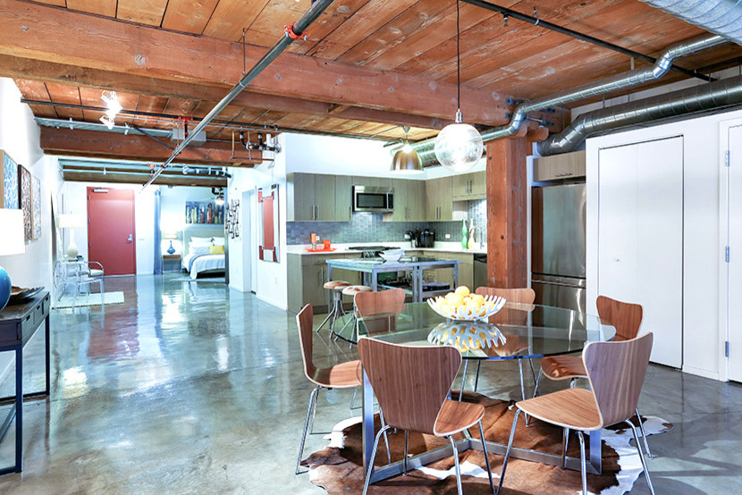 Downtown Kitchen Tucson Dining Room Industrial with Condo Contemporary Loft Dining