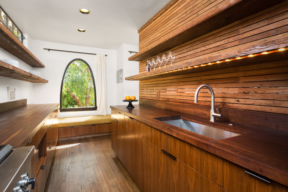 Galley Kitchens Kitchen Contemporary with Art Custom Made Pendants Deck