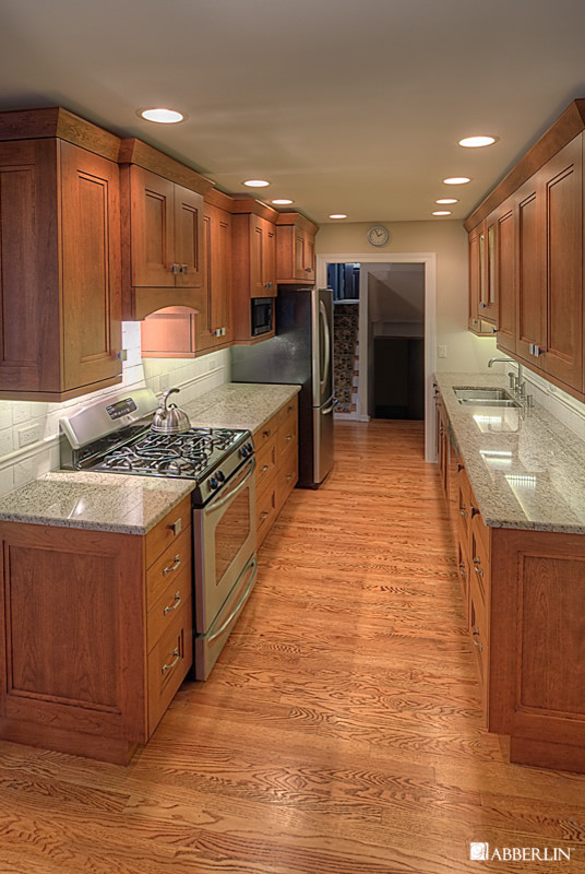 Galley Kitchens Kitchen Eclectic with Cherry Cabinets Galley Kitchen