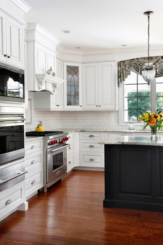 Glazing Kitchen Cabinets Kitchen Traditional with Bin Pulls Built in Microwave
