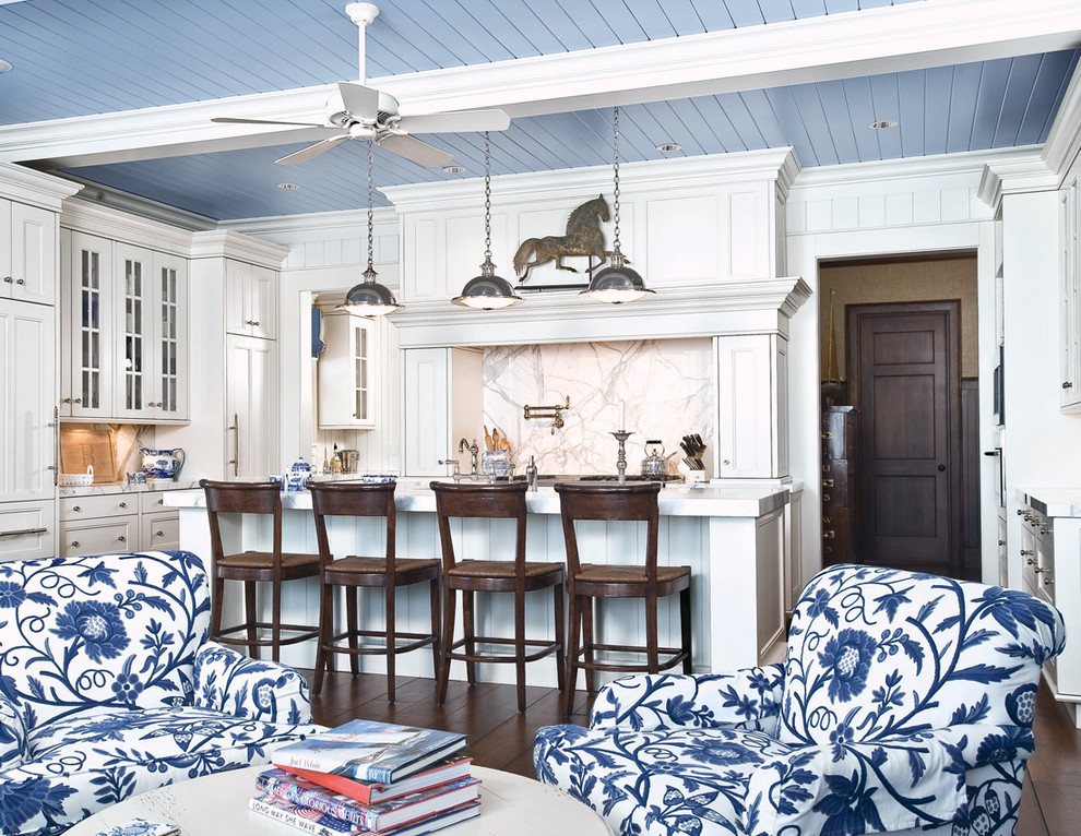 Hampton Bay Kitchen Cabinets Kitchen Traditional with Beachy Beadboard Blue Breakfast