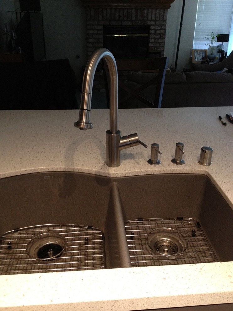 Hansgrohe Kitchen Faucet Kitchen Contemporary with Blanco Blanco Sink Double