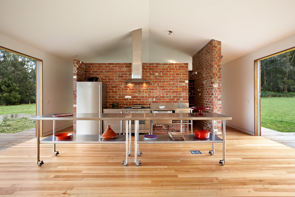 How Much Does It Cost to Renovate a Kitchen Kitchen Industrial with Brick Accent Wall Deck