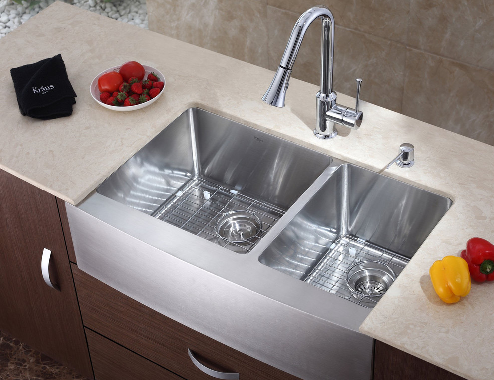 How to Fix a Leaky Kitchen Faucet Kitchen Modern with Apron Chrome Combo Despenser