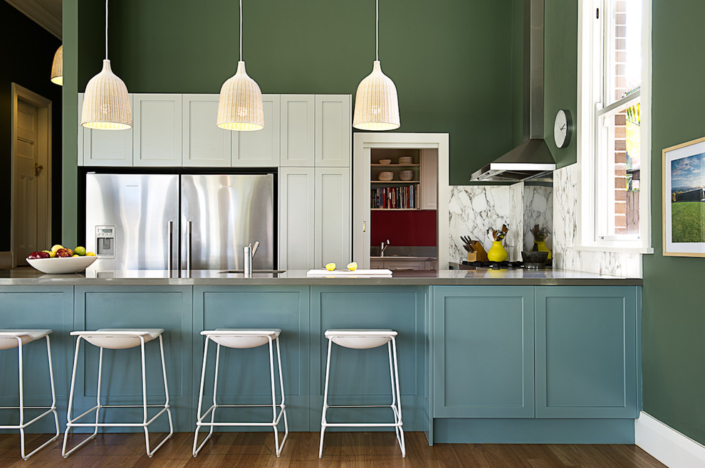 How to Repaint Kitchen Cabinets Kitchen Transitional with Blue Cabinets Colour Dark