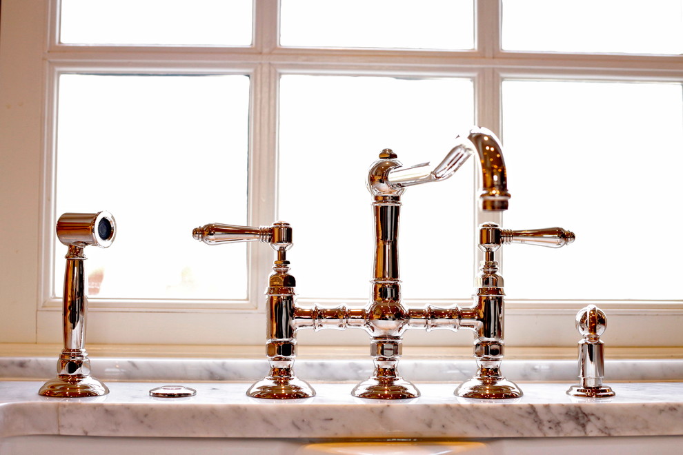 How to Replace a Kitchen Faucet Kitchen Traditional with Carrara Marble Countertop Polished