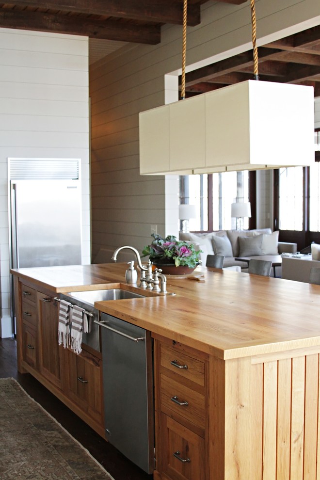 How to Unclog Kitchen Sink Kitchen Beach with Dark Wood Beams Lamp