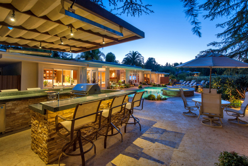 Irving Street Kitchen Patio Contemporary with Bar Stools Barbecue Barbeque