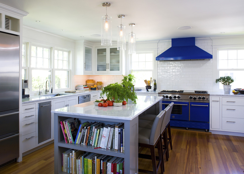Kitchen Appliance Bundles Kitchen Beach with Bianco Carrara Marble Countertops