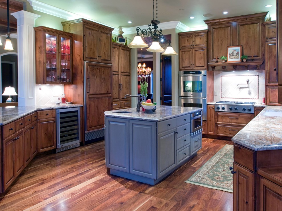 Kitchen Cabinet Crown Molding Kitchen Traditional with Backsplash Tiles Black Hardware