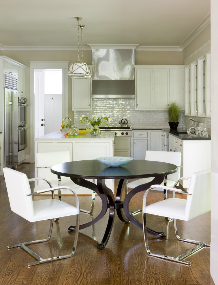 Kitchen Dinette Sets Kitchen Contemporary with Beige Wall Black Countertop