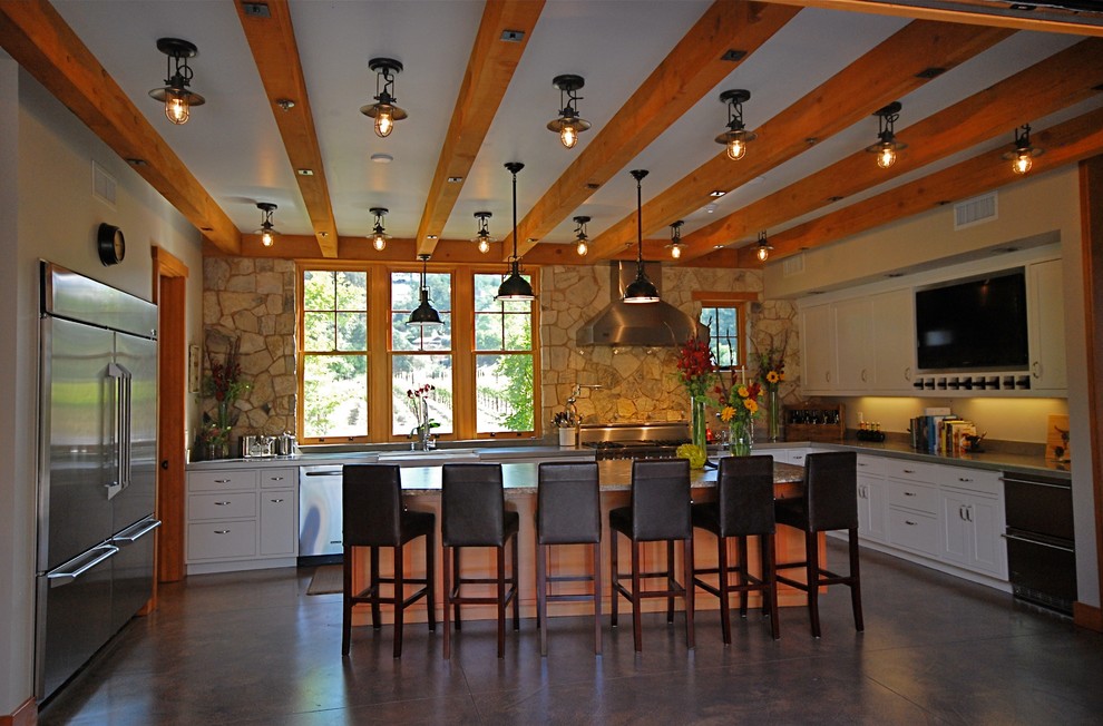 Kitchen Door Napa Ca Kitchen Traditional with Concrete Floors Flush Inset