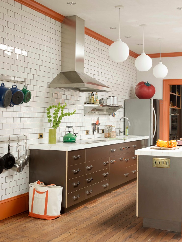 Kitchen Exhaust Hood Kitchen Eclectic with Brown Cabinets Brown Drawers