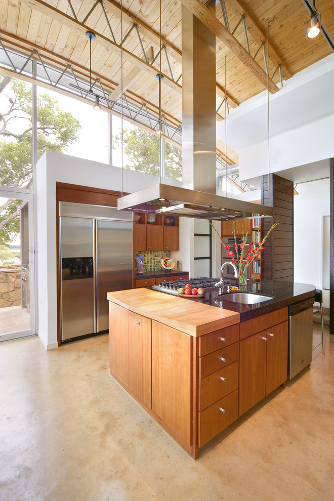 Kitchen Exhaust Hood Kitchen Modern with Ceiling Lighting Clerestory Curved