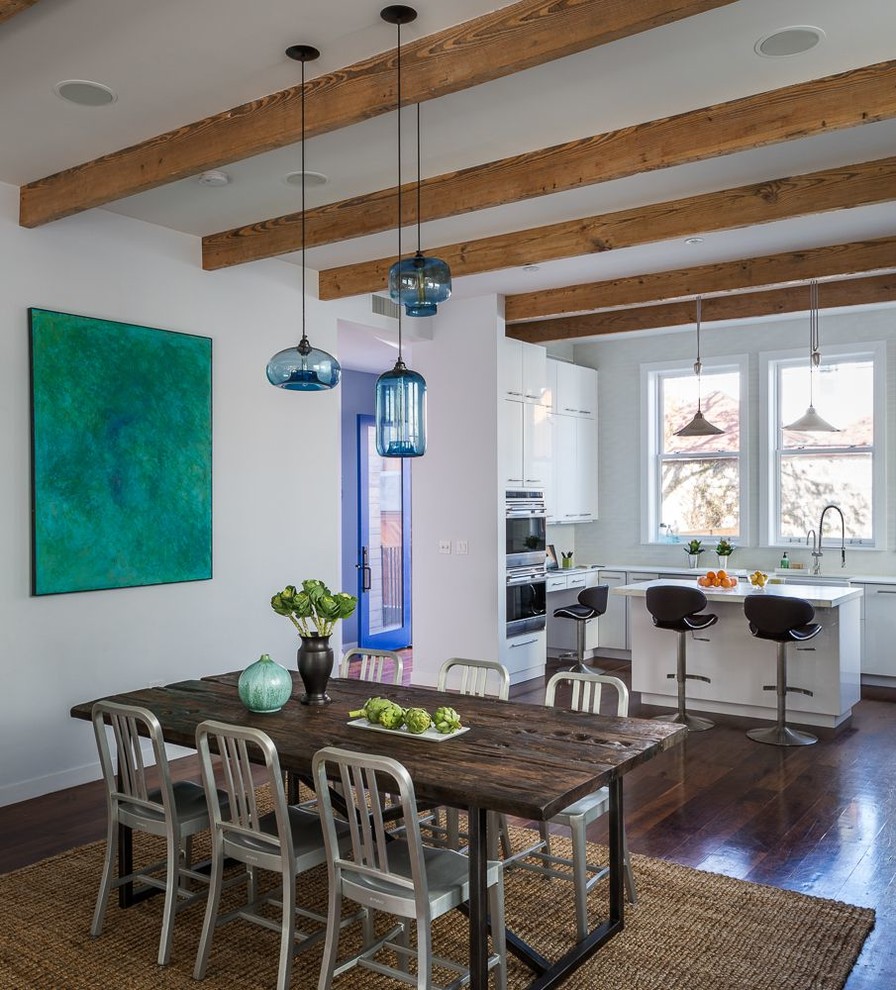 Kitchen Faucet with Sprayer Dining Room Contemporary with Blue Art Blue Door