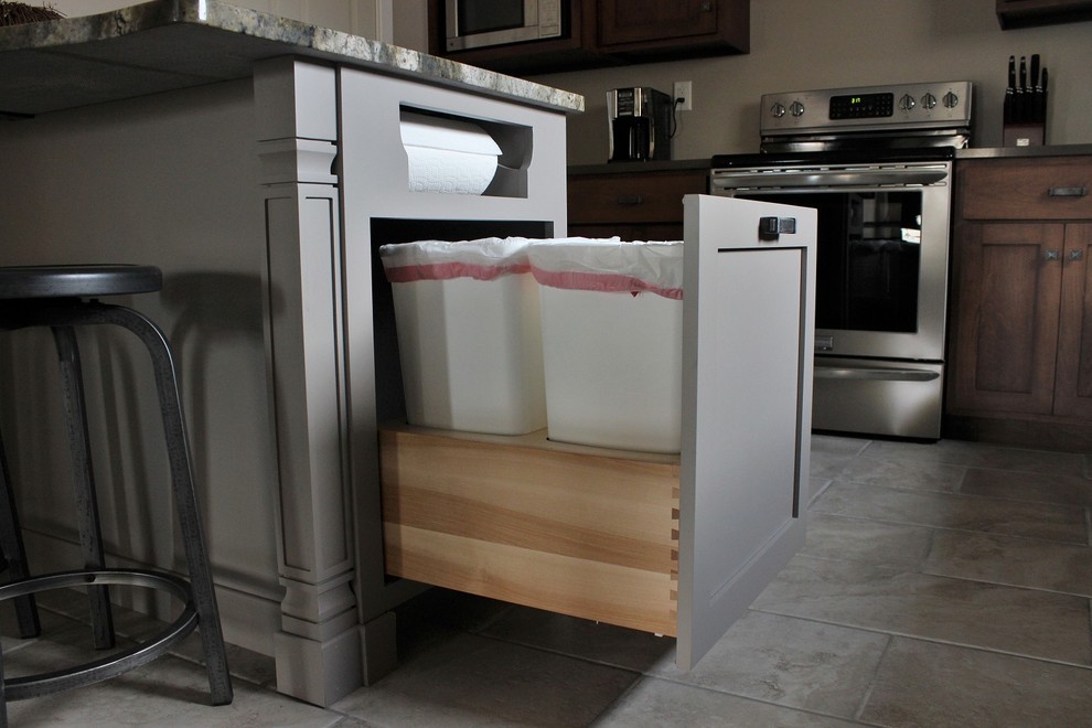 Kitchen Garbage Cans Kitchen Craftsman with Dual Trash Can Storage