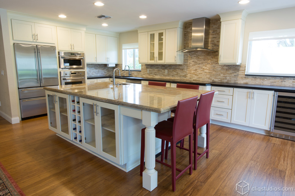 Kitchen Makeover Contest Kitchen Contemporary with Cream Cabinetry Cream Cabinets
