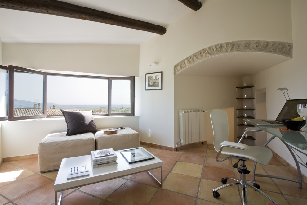 Kitchen Mandolin Home Office Mediterranean with Casement Windows Earth Tone