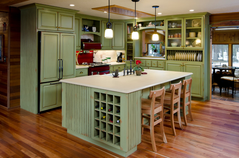 Kitchen Refacing Kitchen Traditional with Striking Green Cabinets Refacing