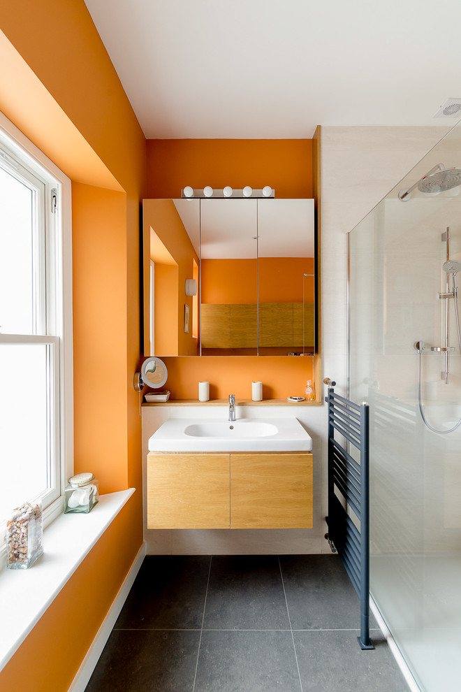 Kitchen Sink Soap Dispenser Bathroom Contemporary with Bathroom Bright Orange Contemporary