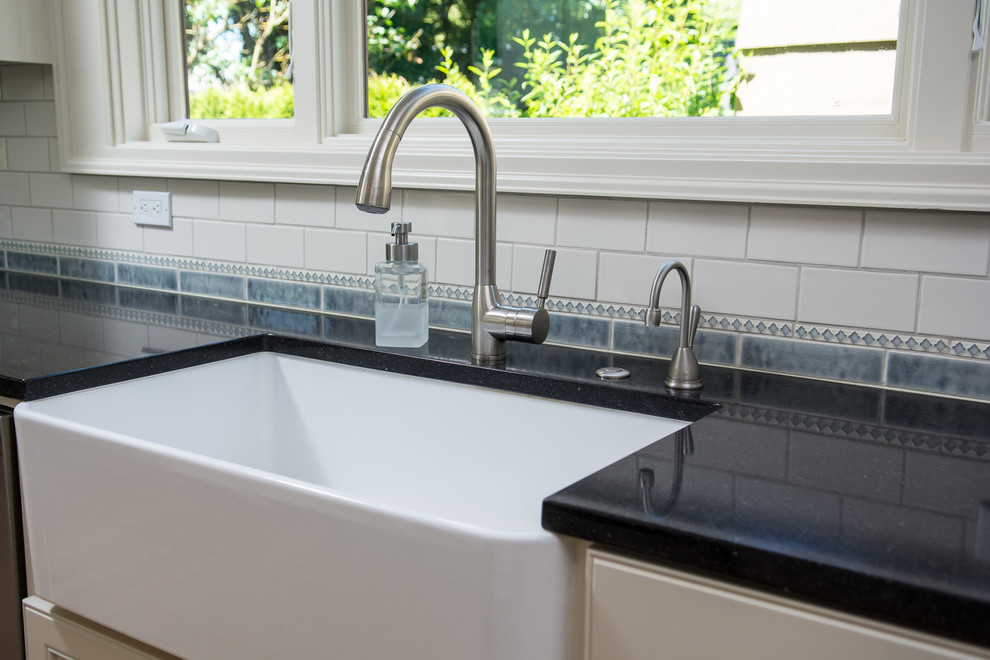 Kitchen Sink Sprayer Kitchen Traditional with 3x6 Subway Tile Area