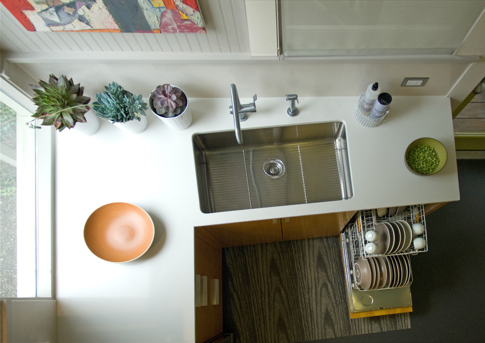 Kitchen Sink Strainer Kitchen Contemporary with Beadboard Wall Caesarstone Countertop