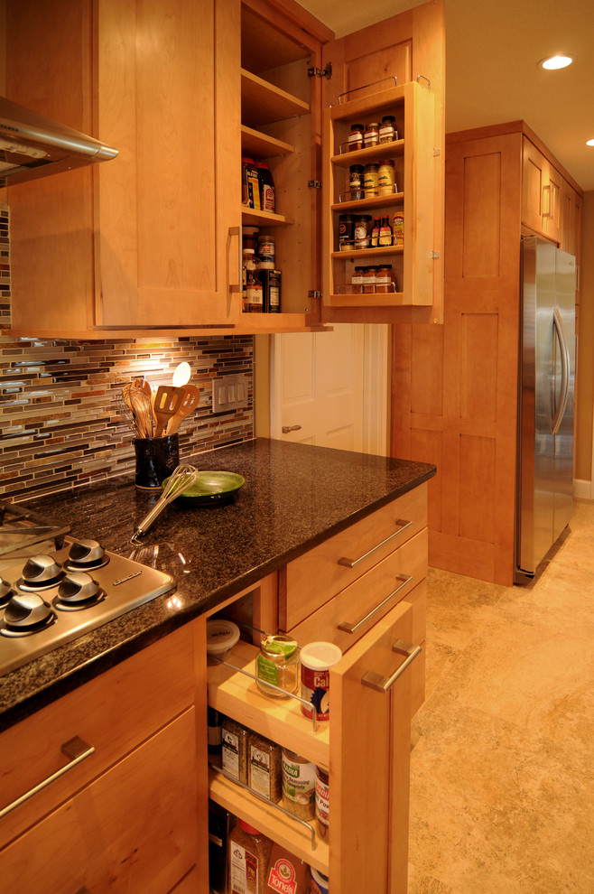 Kitchen Space Savers Kitchen Transitional with Built in Storage Cooktop Food
