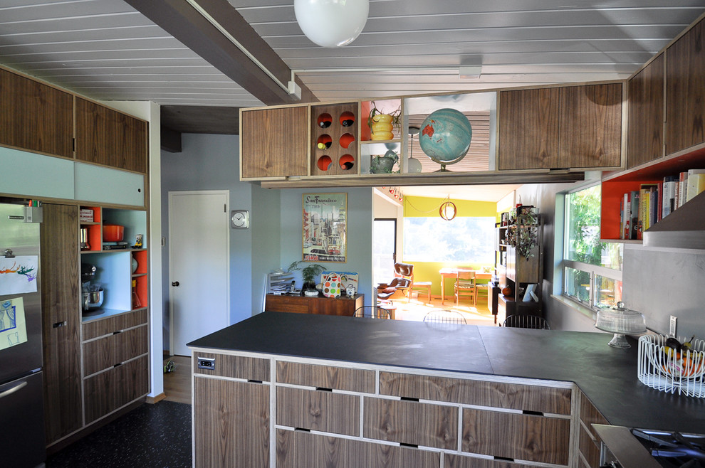 Kitchen Stewardship Kitchen Modern with Aluminum Windows Blocky Cross