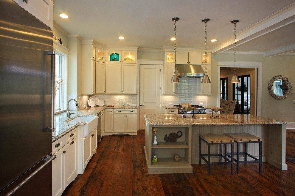 Kith Kitchens Kitchen with Antique White Apron Front Sink