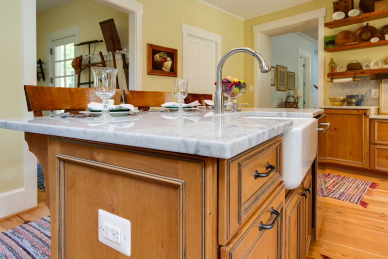 Knotty Pine Kitchen Cabinets Kitchen Rustic with Carrera Marble Kitchen Countertops2