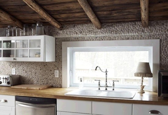 Kraftmaid Kitchen Cabinets Kitchen Contemporary with Back Splash Kitchen Pebbles