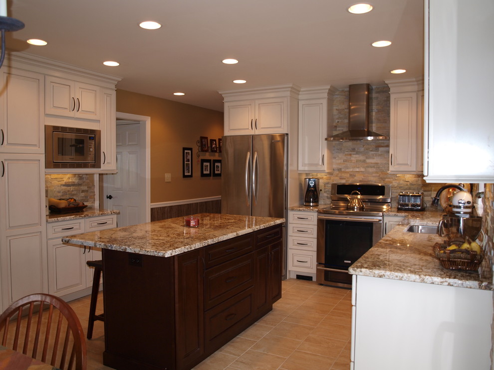 Kraftmaid Kitchen Cabinets Kitchen Transitional with Brown Persia Canvas With