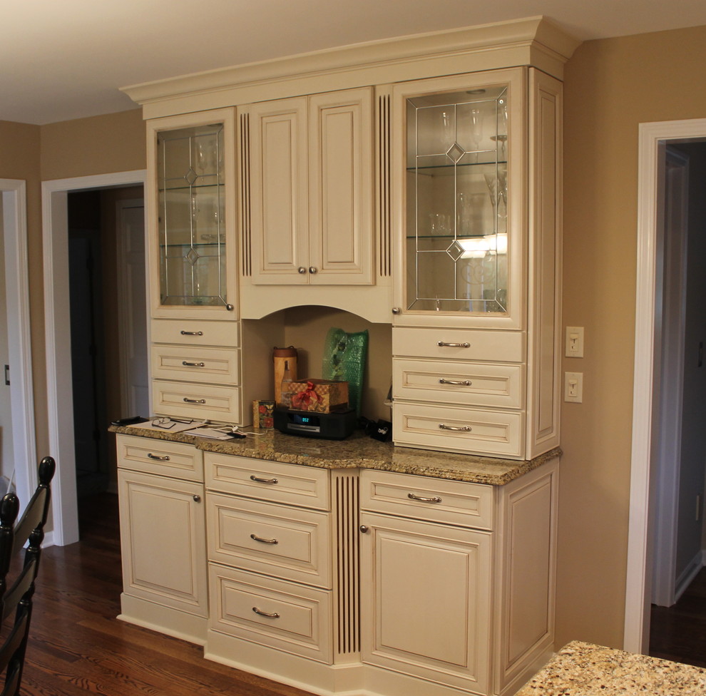 Kurtis Kitchen and Bath Kitchen Traditional with Fluted Glass Doors Granite